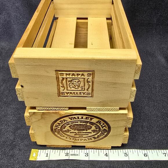 Vintage Napa Valley Cassette Wooden Storage Holds 12 Tapes - Set of 2 - Picture 10 of 12